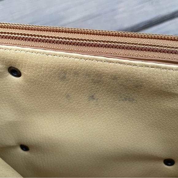 Due Fratelli tan cognac embossed leather crossbody bag purse - Picture 11 of 15